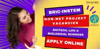 BRIC-inStem Non-Net Project Vacancies For Biotech