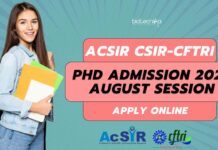 AcSIR CFTRI Admission 2025 PhD