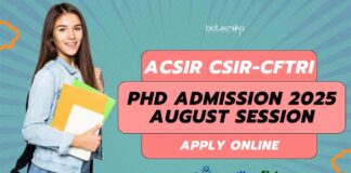 AcSIR CFTRI Admission 2025 PhD