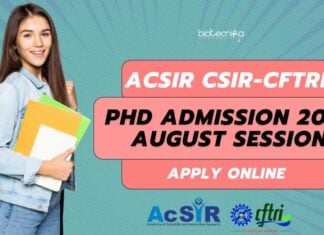 AcSIR CFTRI Admission 2025 PhD