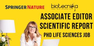 Associate Editor – Scientific Reports PhD in Life Sciences Required