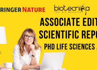 Join Springer Nature as an Associate Editor – Scientific Reports (Life Sciences, PhD Required) Associate Editor – Scientific Reports PhD in Life Sciences Required