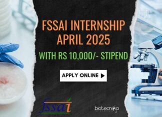 FSSAI Internship Applications April 2025