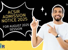 AcSIR PhD Admission Aug 2025