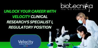 Regulatory Specialist I Job at Velocity Clinical Research.