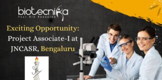 JNCASR Biological Sciences Project Vacancy, Apply Now