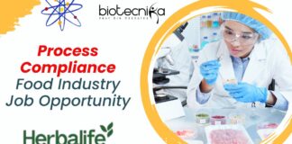 Process Compliance Food Industry Job Opportunity