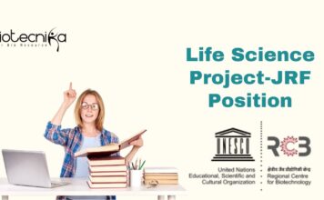 Life Science Project-JRF at Regional Center of Biotechnology, Apply Now! Life Science Project-JRF Position