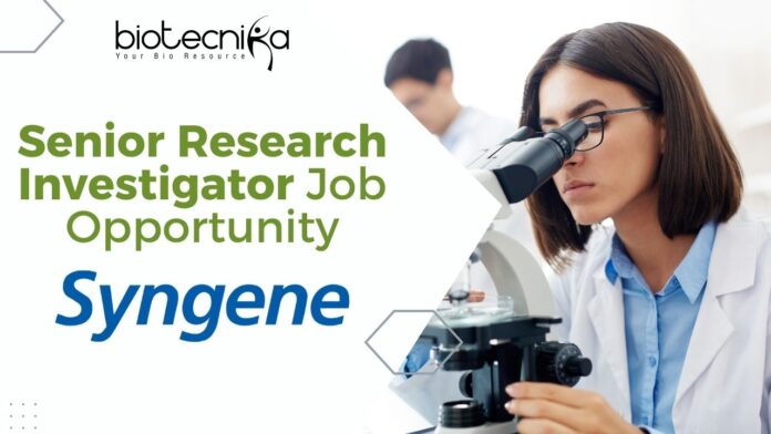 Senior Research Investigator Job Opportunity