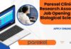 Parexel Clinical Research Associate Job Opening For Biological Sciences, Apply Online Parexel CRA Jobs For Biological Sciences