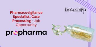 Pharmacovigilance Specialist, Case Processing - Job Opportunity