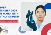 Summer Internship 2025 at IIT Mandi With Monthly Stipend - Applications Invited Online
