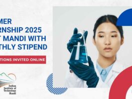 Summer Internship 2025 at IIT Mandi With Monthly Stipend - Applications Invited Online