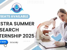 SASTRA Summer Research Internship 2025