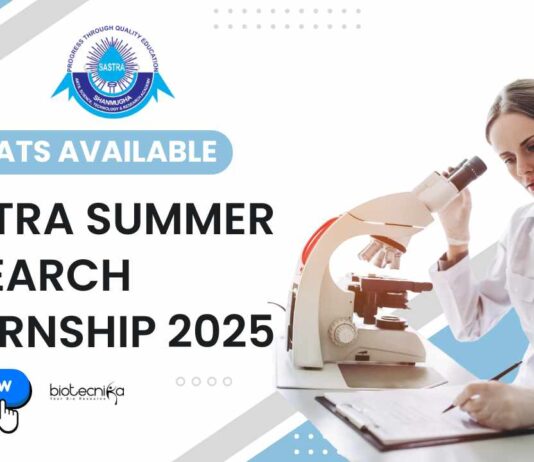 SASTRA Summer Research Internship 2025