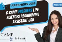 C-CAMP Freshers Life Sciences Programme Assistant Job – Apply Online C-CAMP Freshers Life Sciences Job