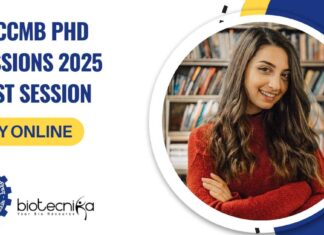 CSIR-CCMB PhD Admissions 2025 August Session