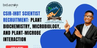 CSIR-IHBT Scientist Recruitment Plant Biochemistry, Microbiology, and Plant-Microbe Interaction