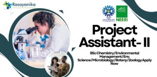 CSIR-NEERI Project Assistant- II - BSc ChemistryEnvironmental ManagementEnv. ScienceMicrobiologyBotanyZoology Apply Now 