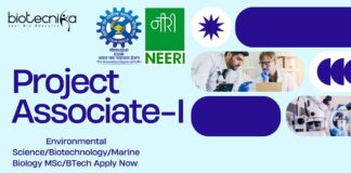 CSIR-NEERI Project Associate-I - Environmental ScienceBiotechnologyMarine Biology MScBTech Apply Now 