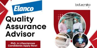 Elanco Quality Assurance Advisor - PhD. in Lifesciences Candidates Apply Now! 