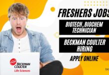 Freshers Biotech Jobs at Beckman