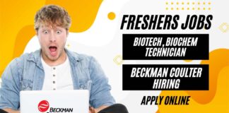 Freshers Biotech Jobs at Beckman