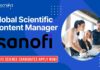 Global Scientific Content Manager at Sanofi- Life Science Candidates Apply Now!