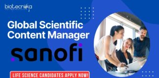 Global Scientific Content Manager at Sanofi- Life Science Candidates Apply Now!