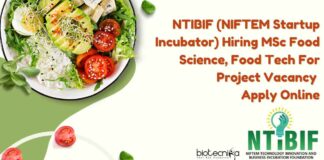 NIFTEM Project Vacancies For Food Science