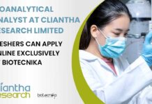 Freshers Biochemistry Jobs at Cliantha Research Limited