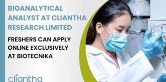 Freshers Biochemistry Jobs at Cliantha Research Limited
