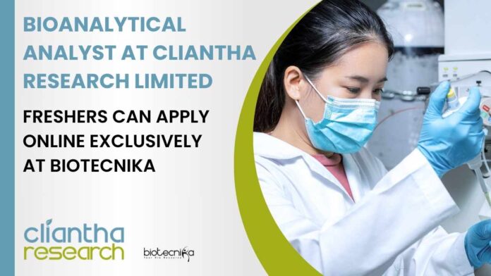 Freshers Biochemistry Jobs at Cliantha Research Limited