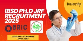 IBSD PhD JRF Life Science Recruitment 2025 – Apply Now!