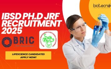 IBSD PhD JRF Life Science Recruitment 2025 – Apply Now!