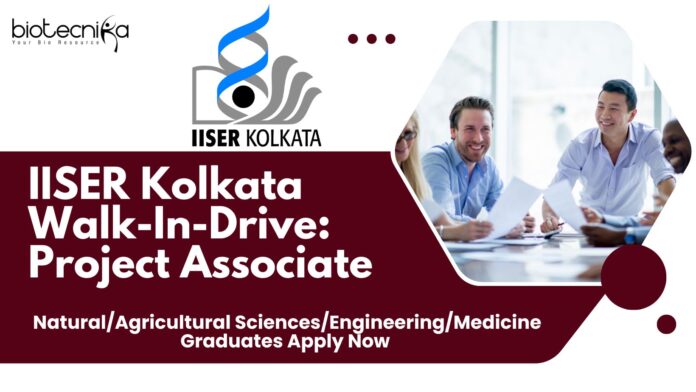 IISER Kolkata Agricultural Sciences Project Associate Job, Attend Walk-In