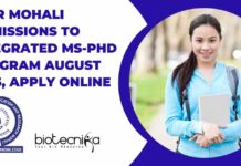 IISER Mohali Integrated MS-PhD Admissions
