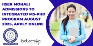 IISER Mohali Integrated MS-PhD Admissions