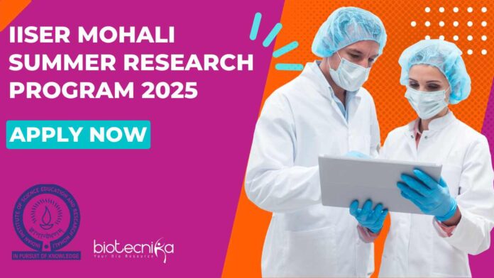 IISER Mohali Summer Research Program 2025
