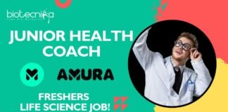 Junior Health Coach at Amura Health Careers | Freshers Life Science Job!