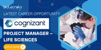 Latest Career Opportunity- Cognizant Hiring: Project Manager – Life Sciences Job- Apply Now 