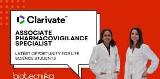 Latest Opportunity for Life Science Students- Clarivate Associate Pharmacovigilance Specialist Job- Apply Now