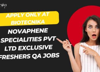 Novaphene Specialities Freshers QA Jobs