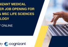 Cognizant Medical Writer Job Opening For BSc & MSc Life Sciences & Biology, Apply Online Cognizant Mbedical Writer Jo