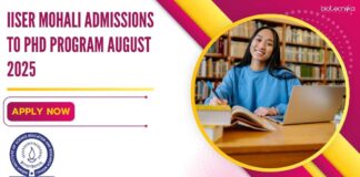 IISER Mohali 2025 Admission to PhD Program