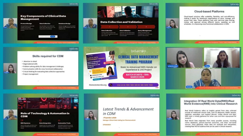 Clinical Data Management Trends, Tools & Career Pathways Webinar Conducted Successfully By Biotecnika