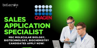 QIAGEN Sales Application Specialist, MSc Molecular Biology, Biotechnology, Biochemistry Candidates Apply Now!