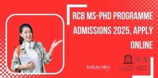 RCB MS-PhD 2025 Admission