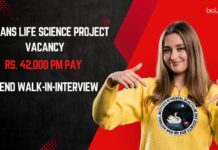 NIMHANS Life Science Project Vacancy