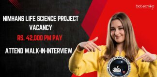 NIMHANS Life Science Project Vacancy